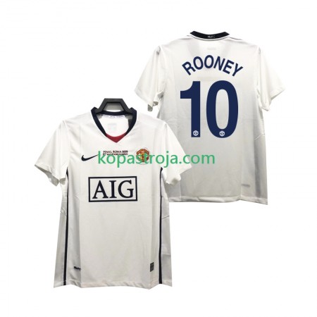 Billiga Fotbollströjor Manchester United ROONEY 10 Champions League 2008 2009 Retro Borta tröja Kortärmad